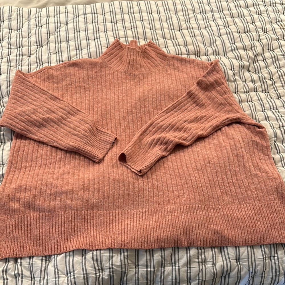 LOFT Women's Ribbed Poncho Style Sweater - Pink